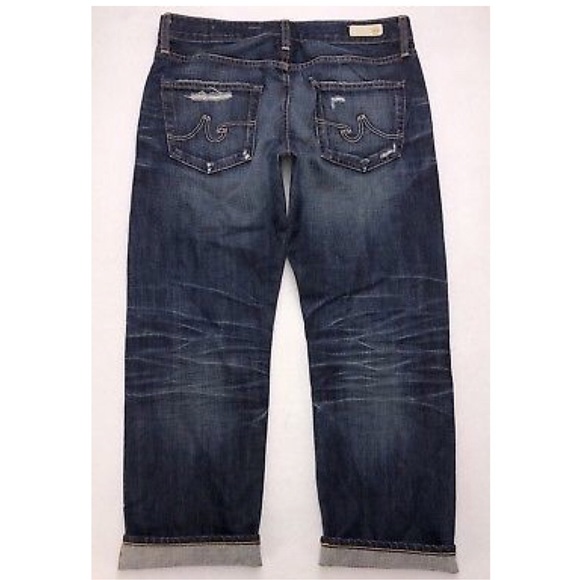 CCO💲⬇️ AG Ex-Boyfriend Crop Destroyed Jeans - Picture 4 of 6